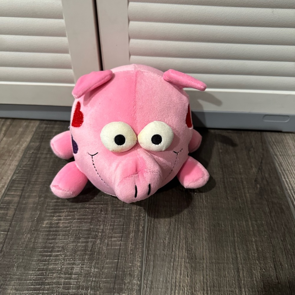 Soft plush piglet! Hearts on sides. Squishable 7" plush.